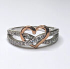 Sterling Silver Infinity Love Heart Clear CZ Promise Ring NEW