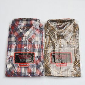 Lot Of 2 Vintage NOS Rare Montgomery Ward Cotton Flannel Shirts Sz Large 16 USA
