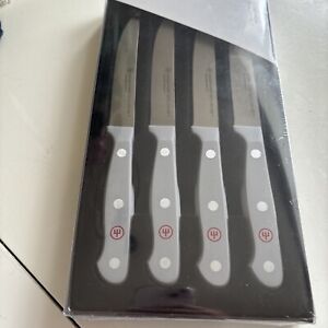 Wusthof Gourmet Grey Steak Knives Set of 4 MSRP $135 - New