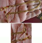 Gold Plated 12 Inches Long Solid Pocket Watch Chain With 1.6