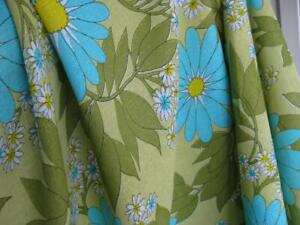 New Listing5Y VTG 60s 70s Groovy Rayon Linen Fabric Mid Century Mod Boho Flower Power