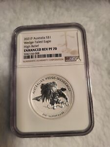 2021 P Australia Reverse Proof - Wedge Tailed Eagle NGC MS70 Brown Label