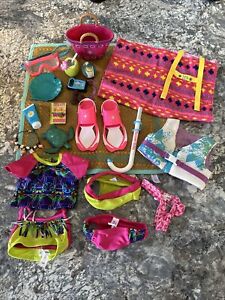 american girl doll lea clark accessories clothes, Swimsuit, Beach, Flippers