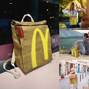 McDonald's School Bag Paper Bag Backpack Women's Shoulder Large Capacity Bag