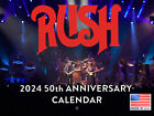 Rush Band Calendar 2024 Wall Calander Monthly 50th Anniversary Music Merch