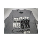 New Authentic Mercury Marine Short Sleeve Shirt Gray w/ Bass Fishing Champions 1