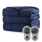 US Queen Size Fleece Electric Heated Blanket Bedding Heating Throw Blanket Blue