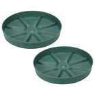 2Pcs 7.5 Inch Round Plastic Plant Saucers Tray Flower Pot Drip Tray, Green