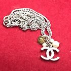 Rare authentic Chanel small CoCo & 3 fake pearl necklace