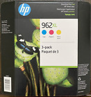New Genuine HP 962XL Cyan Magenta Yellow Ink Cartridges (No Box) Exp. 04/21