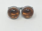 Pair Amber Glass License Bolts, Vintage Reflector Fasteners Accessory