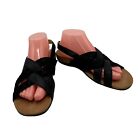 VIONIC Eira Womens Size 9 Sandals Black Leather Backstrap Comfort Arch Support