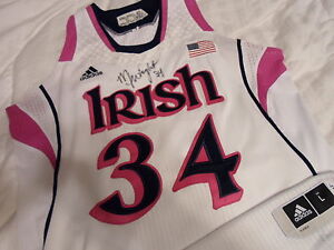 Wright Notre Dame Fighting Irish Game Used Pink Breast Cancer Authentic Jersey