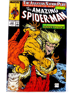 Marvel THE AMAZING SPIDER-MAN (1989) #324 MCFARLANE SABRETOOTH COVER VF+ (8.5)