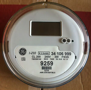 GENERAL ELECTRIC (GE) - WATTHOUR METER (KWH), MODEL I-210, 240 VOLTS, 200A, FM2S