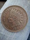 Vintage 1877 Indian Head Penny 3” Medallion Coaster Novelty Coin Large