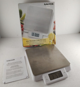 Salter 1078SS White Digital Kitchen Scale with Stainless Steel Platform