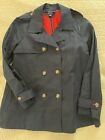 TOMMY HILFIGER Military Inspired Double Breasted Short Trench Coat Navy Size L