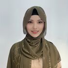 Bubble Chiffon Hijab Scarf Gold Diamond Glitter Scarf Women Muslim Headbead