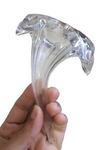 Hand Blown Lily Flower Art Glass Bud Vase Beautiful Clear Approximately 4' Long