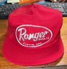 Vintage 1980's Men's K-Products Ranger Boats Red Snapback Trucker Cap Hat #W8