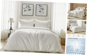 New Listing Duvet Cover Size, Quick Dry Cooling Duvet Cover & Pillow Case Queen White