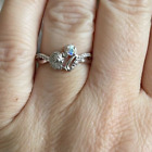NWT Fragrant Jewels Silver Tone Swarovski Crystal Stone Ring Size 7 $45 value