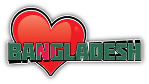 Bangladesh Art Heart Flag Travel Slogan Car Bumper Sticker Decal