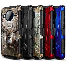 For Nokia X100 Case Holster Belt Clip Kickstand Phone Cover w/ Tempered Glass