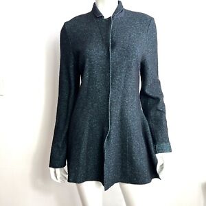 Elemente Clemente Women’s Wool Blend Jacket Size 3 Blue Snap Button Lagenlook