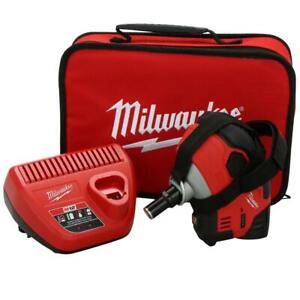 Milwaukee Cordless Palm Nailer 12-Volt Electric Lithium Battery Charger Tool Bag