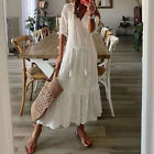 US Women Summer Boho Lace Maxi Dress Ladies V Neck Casual Holiday Long Sundress‹