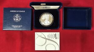 2008 W American Silver Eagle Proof S$1 Coin in OGP/COA (Z86)
