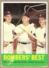 1963 TOPPS BASEBALL #173 BOMBERS' BEST MANTLE/TRESH/RICHARDSON (MK) CREASE FREE
