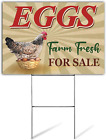 Farm Fresh Eggs for Sale Sign | Fresh Chicken Eggs for Sale Yard Sign | 24