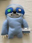 Fuggler Blue W/ Teeth  Plush Toy 12 Stuffed Ugly Monster Realistic Teeth RARE