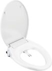 5Seconds™ Non-Electric Bidet Toilet Seat Elongated Soft Close Round Warm White
