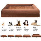 Medium Large X-Large Jumbo Dog Bed Orthopedic Foam 4Side Bolster Brown Pet Sofas