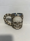 Skull Skeleton Mug Cup Resin Stainless Steel 3D Tankard Gothic Medieval