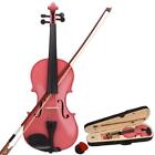 School Band 1/8 Size Acoustic Violin Pink w/ Case Bow Rosin for Students