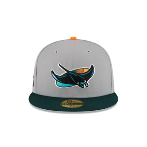Tampa Bay Devil Rays Cooperstown 10th Anniv. New Era 59FIFTY Fitted Hat ~Gray