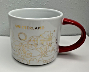 New ListingStarbucks Switzerland You Are Here Coffee Mug Ceramic Gold White Red