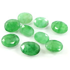 88.20 Ct Oval Cut Certified Colombian Green Natural Emerald Gemstone Lot 9 pcs