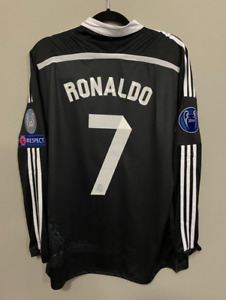 Real Madrid 2014/2015 Ronaldo Third Kit Long Sleeve Black Dragon Jersey Size L