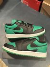 Size 4Y - Nike Air Jordan 1 Low Lucky Green Black 553560-065 100% Authentic