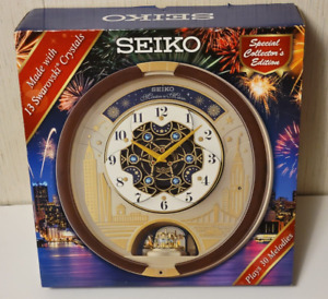 SEIKO 2019 Melodies in Motion Quartz Wall Clock with Swarovski Crystals - NICE!