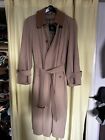 Vintage Burberry Long Castleford Trench Coat Hunter Men's 36 S With Wool Liner