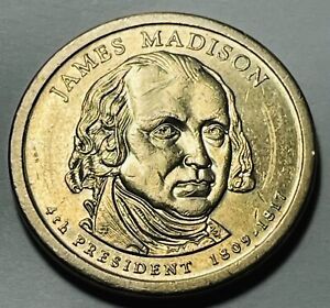 2007 D James Madison Presidential Dollar Brilliant Circulated US Mint Coin!