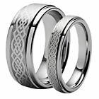 Men's & Woman's Matching Tungsten Carbide Celtic Knot Wedding Band Ring Set