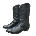 Nocona Mens Size 12 D Black Leather Lizard Skin Western Cowboy Boots